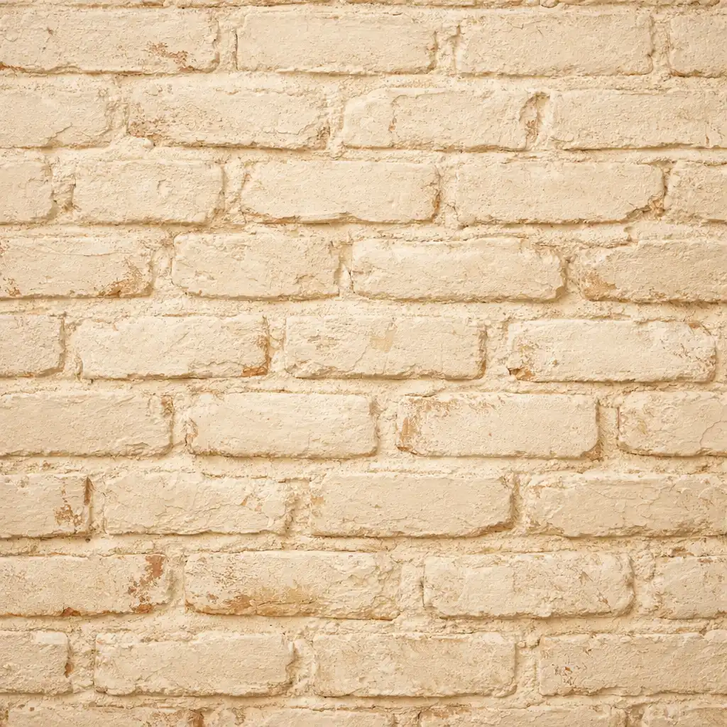 Exposed brick wall in warm cream tones with subtle texture